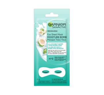 Skinactive bombe à l'humidité masque sachet pour les yeux avec eau de coco, 6 g