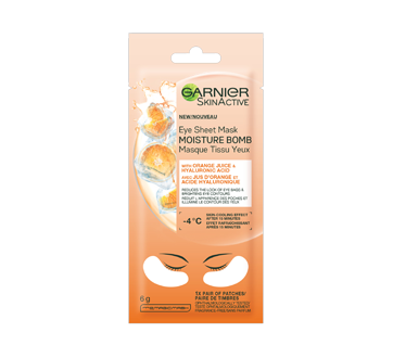 Skinactive bombe à l'humidité masque sachet pour les yeux avec jus d'orange, 6 g