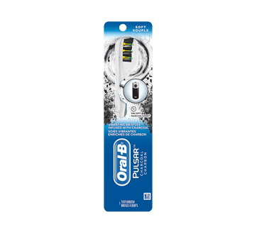 Brosse à dents à pile avec soies imprégnées de charbon, 1 unité, souple