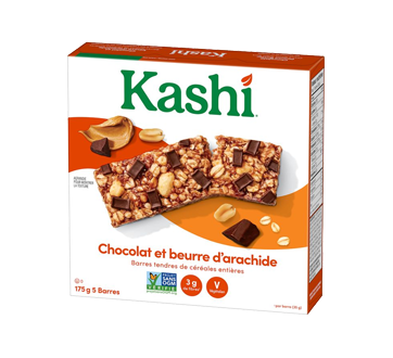 Image du produit Kashi - Barres tendres de céréales entières, 5 unités, granola chocolat et beurre d'arachide