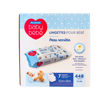 Image du produit Personnelle Bébé - Lingettes pour bébé peau sensible, 448 unités