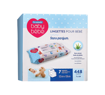 Lingettes pour bébé peau sensible, 448 unités – Personnelle Bébé