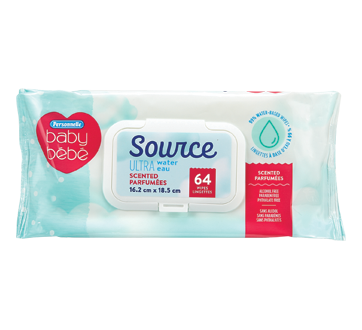 Source Ultra lingettes parfumées, 64 unités