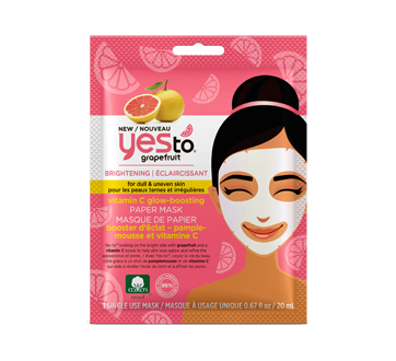 Image du produit Yes To - Masque de papier lumineux à la vitamine C, 20 ml, pamplemousse