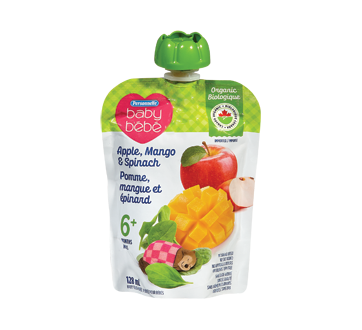 Image du produit Personnelle Bébé - Purée pour bébé 6 mois+, 128 ml, pomme, mangue et épinard