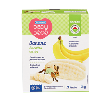 Image du produit Personnelle Bébé - Biscotte de riz, 50 g, banane