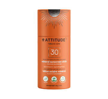 Bâton solaire minéral FPS 30, 85 g, fleur d'oranger