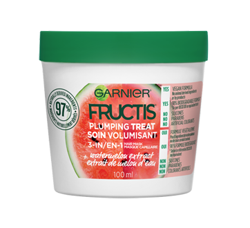 Fructis masque capillaire 3-en-1 avec extrait de melon d'eau, 100 ml