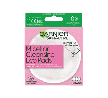 SkinActive Micellaire tampons démaquillants réutilisables, 3 unités