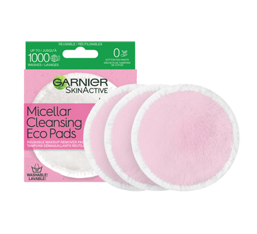 SkinActive Micellaire tampons démaquillants réutilisables, 3 unités –  Garnier : Démaquillant