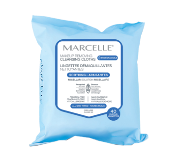 Lingettes démaquillantes ultradouces biodégradables et recyclables, 40 unités