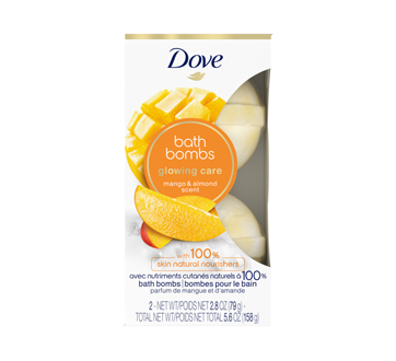 Glowing Care bombes pour le bain, 158 g, mangue et amande