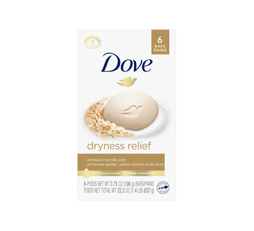 Image du produit Dove - Sécheresse Apaisée pain de savon, 637 g, avoine et lait de riz