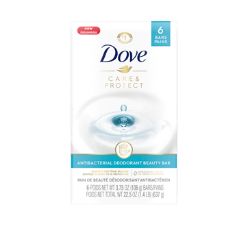 Image 1 du produit Dove - Care & Protect pain de beauté désodorisant antibactérien, 6 unités