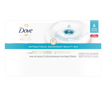 Image 2 du produit Dove - Care & Protect pain de beauté désodorisant antibactérien, 6 unités