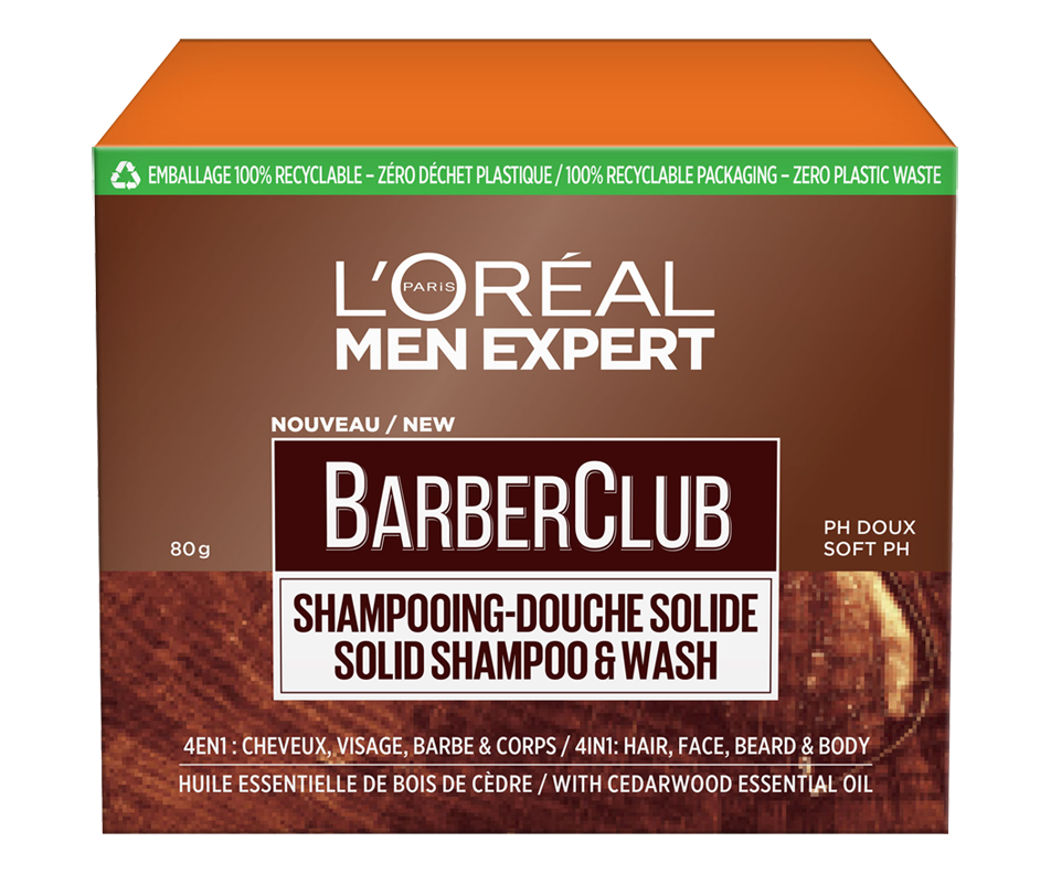 Men Expert Barber Club 4 en 1 shampooing douche solide, 8 g L'Oréal