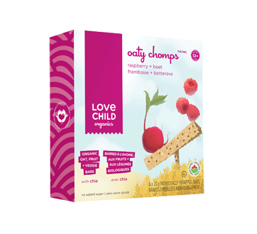 Oaty Chomps barres biologiques, 6 x 23 g, framboise + bettrave