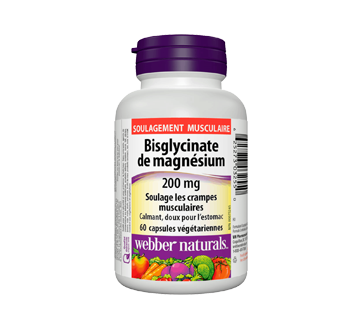 Image du produit Webber Naturals - Bisglycinate de magnésium 200 mg capsules végétariennes, 120 unités