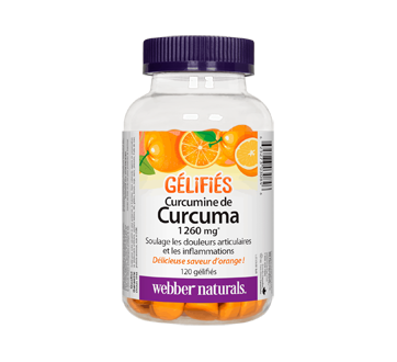 Image du produit Webber Naturals - Curcumine de Curcuma 1 260 mg orange gélifiés, 120 unités