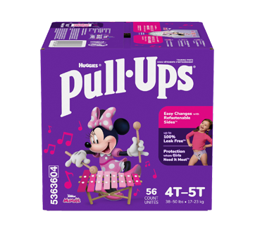 Image du produit Pull-Ups - Sous-vêtements d'entraînement pour filles T4-T5, 56 unités, taille 6