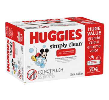 Image 2 du produit Huggies - Simply Clean lingettes pour bébés, non parfumées, 704 unités