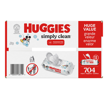 Image 5 du produit Huggies - Simply Clean lingettes pour bébés, non parfumées, 704 unités