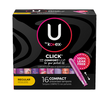 Image du produit U by Kotex - Click tampons compacts absorption régulière, 16 unités