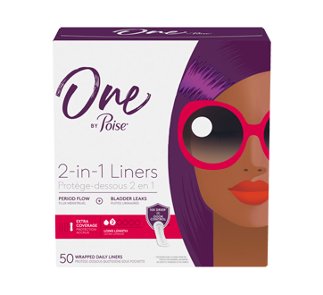 One by Poise protège-dessous 2-en-1, 50 unités, protection accrue