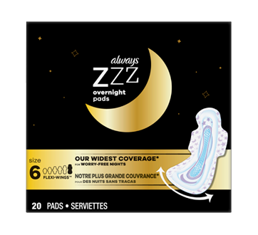 Image du produit Always - ZZZ pour femmes serviettes de nuit non parfumées avec ailes taille 6, 20 unités/20 units