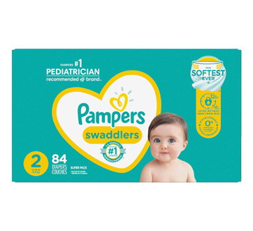 Swaddlers couches taille 2, 84 unités – Pampers : Couche