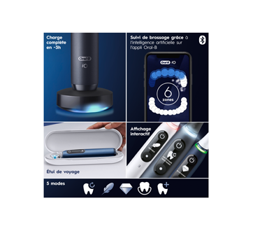 Image 7 du produit Oral-B - iO Series 7 brosse à dents électrique avec brossettes onyx noir, 1 unité