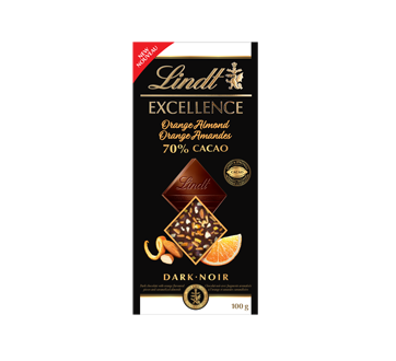 Lindt Excellence chocolat noir 70 % avec orange et amande, 100 g