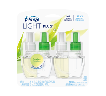 Light assainisseur d'air éliminateur d'odeurs, 2 x 26 ml, bambou