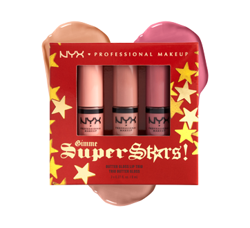 Image 3 du produit NYX Professional Makeup - Gimme Super Stars! Butter Gloss trio de brillants à lèvres, 3 unités, Light Nudes