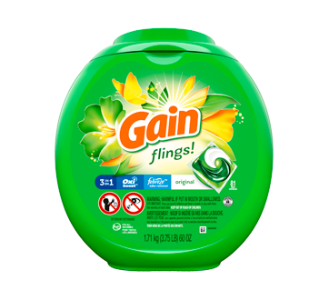 Image du produit Gain - Flings capsules de détergent à lessive liquide, 81 unités, original