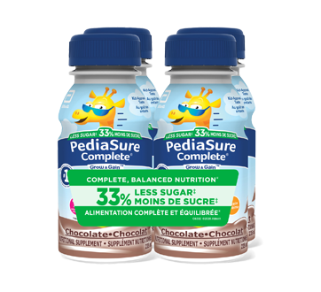 Image 1 du produit PediaSure - Complete supplément nutritionnel réduit en sucre, chocolat, 4 x 235 ml