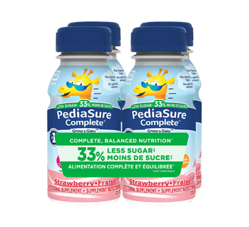Image 1 du produit PediaSure - Complete supplément nutritionnel réduit en sucre, fraise, 4 x 235 ml