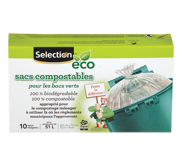 Eco sacs compostables moyens, 10 unités