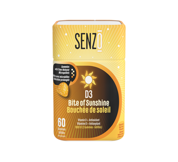 Image du produit Senzo - Senzo D3 Bouchée de Soleil vitamine D et antioxydant gélifiés, 60 unités, abricot