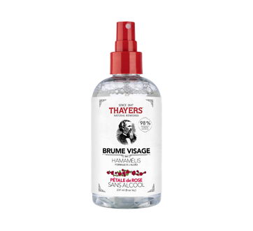 Brume visage sans alcool formule à l'hamamélis et à l'aloès, 237 ml, pétale de rose