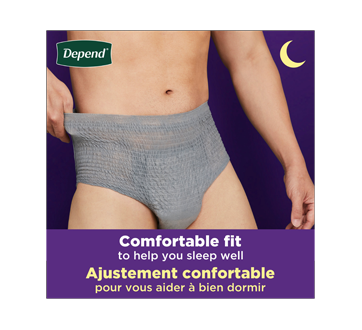 Image 4 du produit Depend - Fresh Protection sous-vêtements d'incontinence de nuit pour hommes, grands - gris, 14 unités