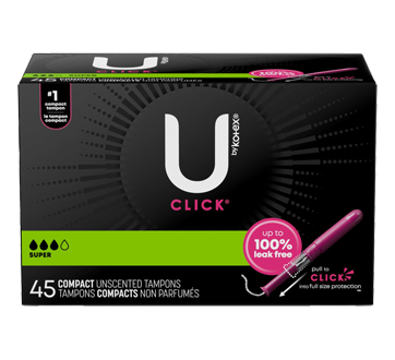 Click tampons compacts absorption super, 45 unités
