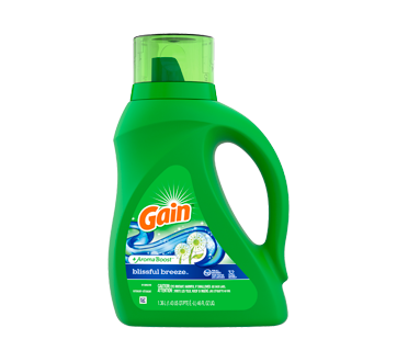 Détergent à lessive liquide avec Aroma Boost compatible avec les machines HE, 1,36 L, Blissfull Breeze
