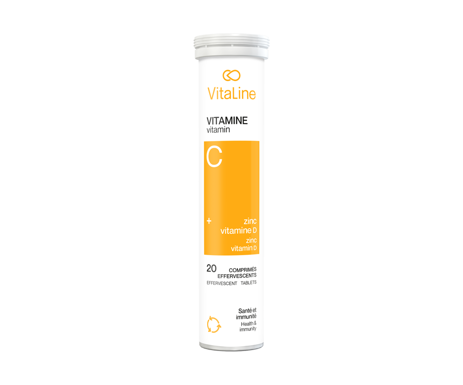 Vitamine C + Zinc + D, Saveur Naturelle d'Orange, 20 unités VitaLine Vitamine e Jean Coutu