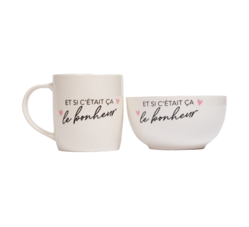 Ensemble bol et tasse « Et si c'était ça le bonheu », 1 unité