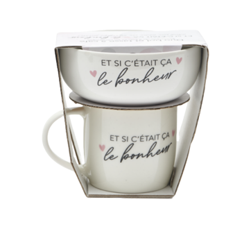 Image 2 du produit Collection Chantal Lacroix - Ensemble bol et tasse « Et si c'était ça le bonheu », 1 unité