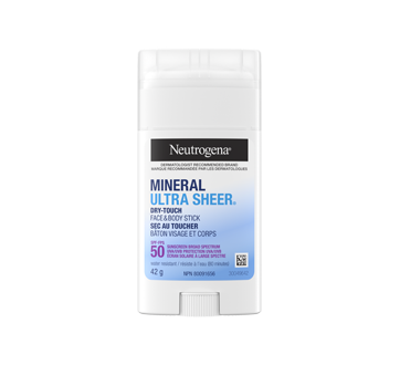 Mineral Ultra Sheer sec au toucher bâton visage et corps FPS 50, 42 g