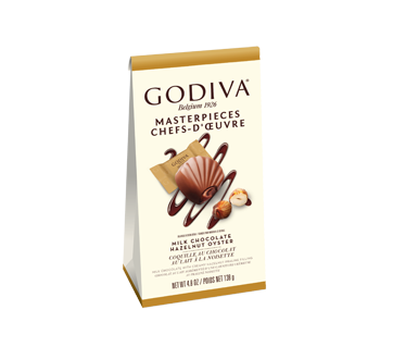 Image du produit Godiva - Chefs-d'&oelig;uvre coquille au chocolat au lait à la noisette, 138 g