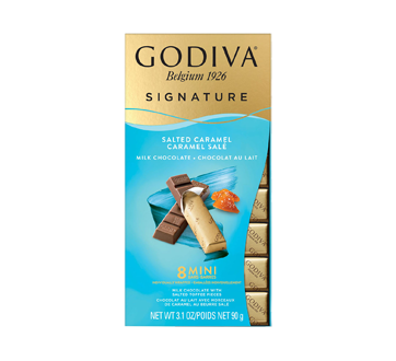 Image du produit Godiva - Signature mini barres chocolat au lait et caramel salé, 90 g
