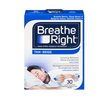 Image 1 du produit Breathe Right - Bandelettes nasales beige, 30 unités, grande